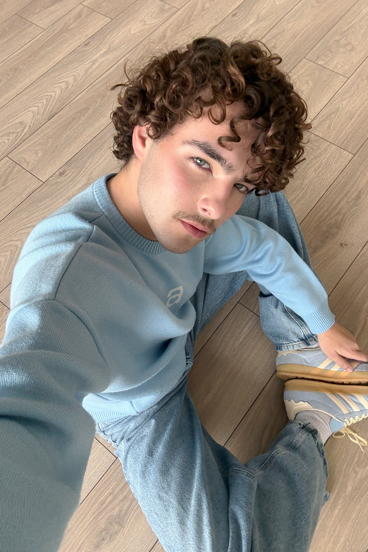 MONOGRAM SWEATER SKY BLUE