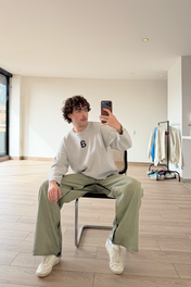 MONOGRAM SWEATER HEATHER GREY