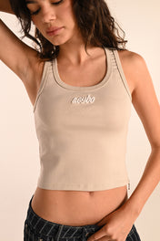 PIT CREW ZIPPER TANK BEIGE