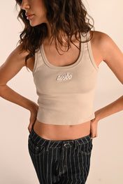 PIT CREW ZIPPER TANK BEIGE