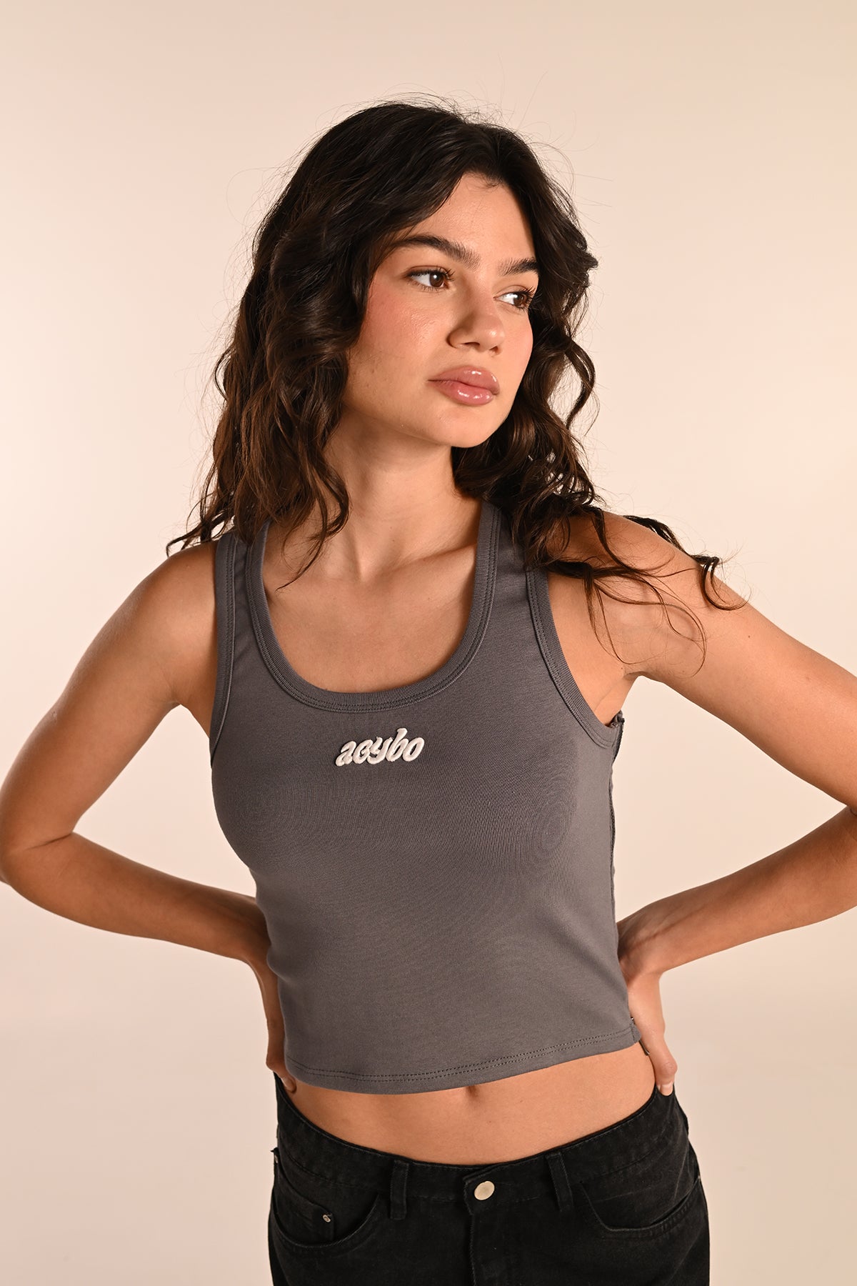 PIT CREW ZIPPER TANK GRAY