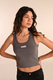 PIT CREW ZIPPER TANK GRAY