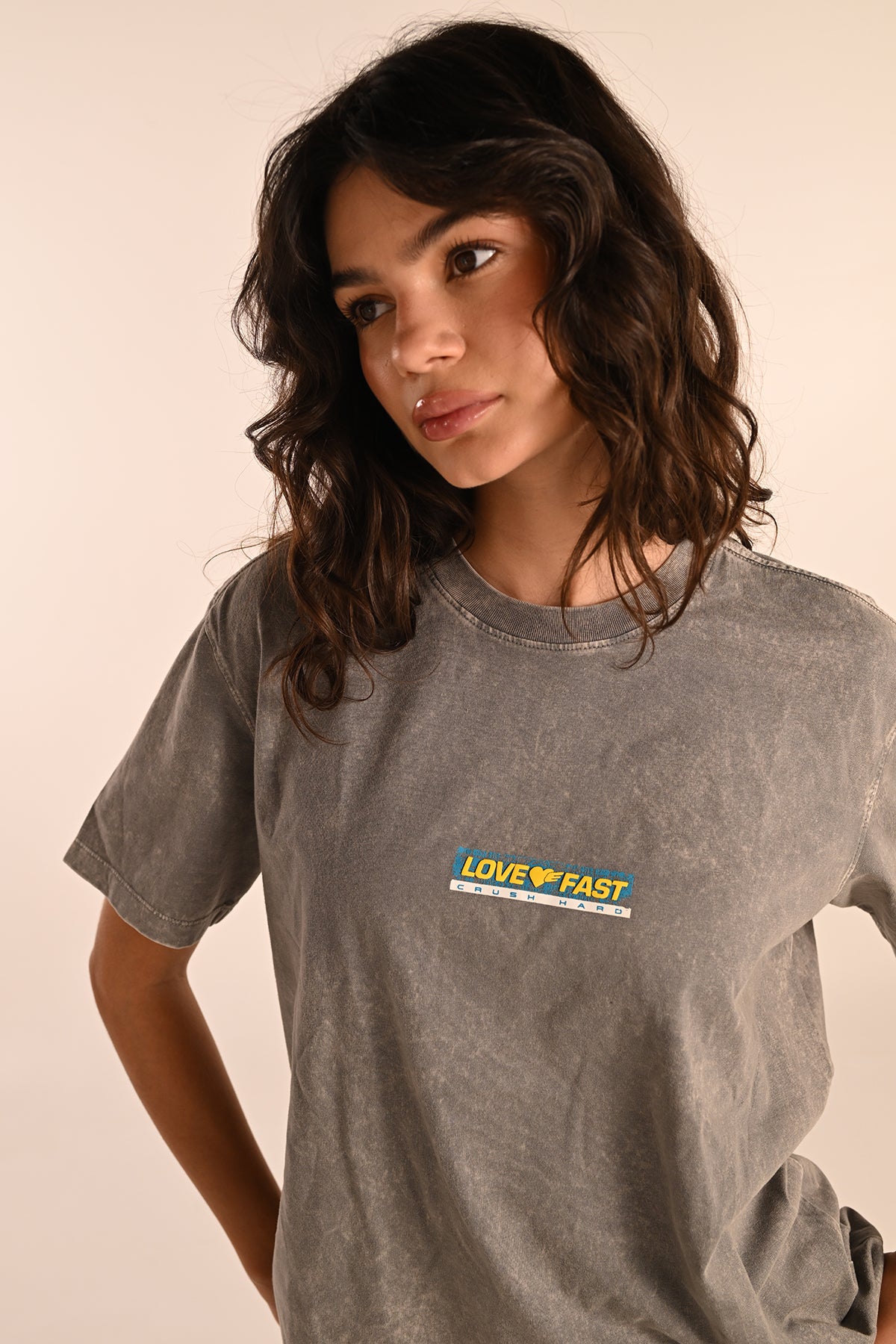 LOVE FAST ACID WASH T-SHIRT