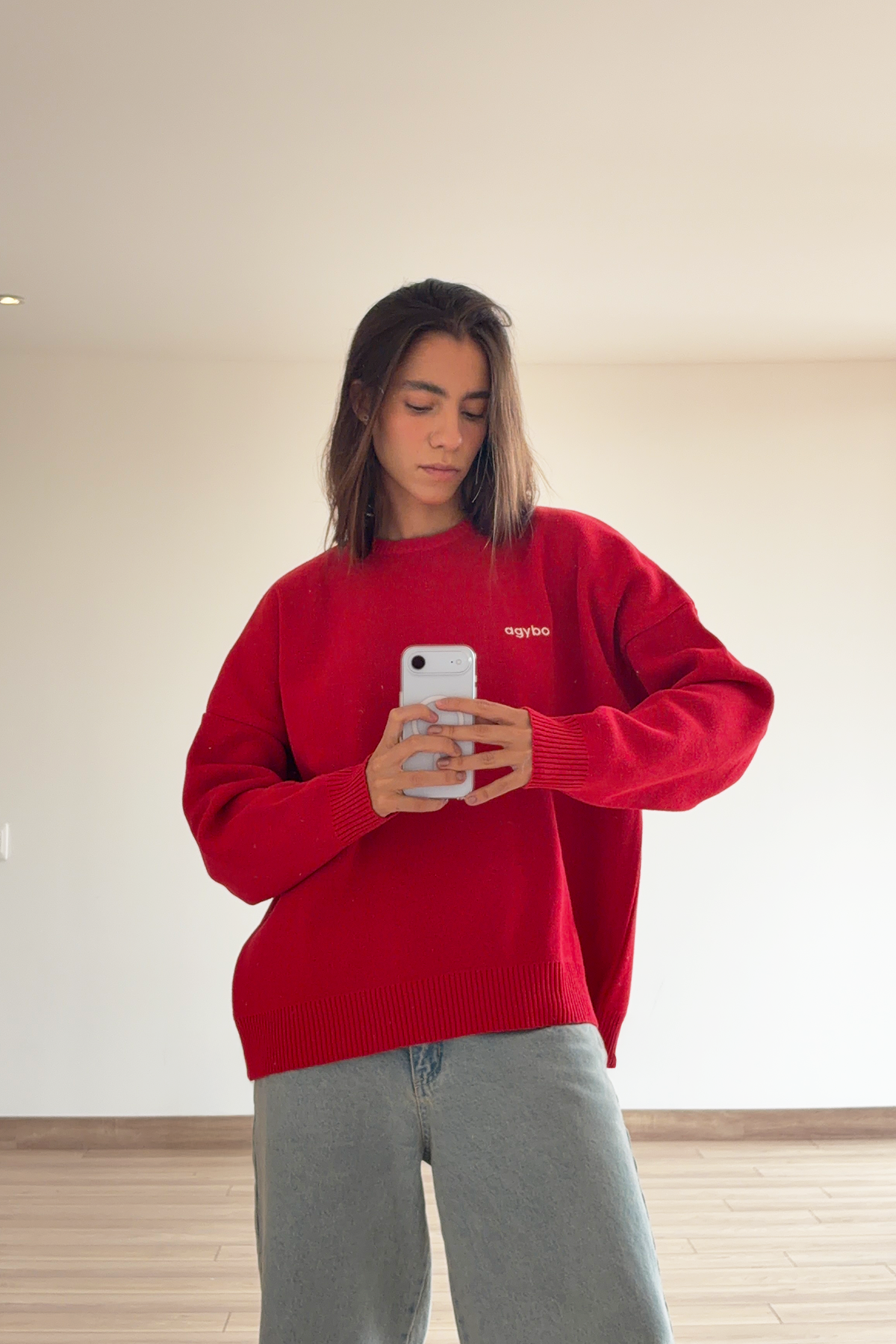 LOGO <3 SWEATER RED