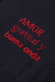 MONOGRAM SWEATER BLACK AND RED