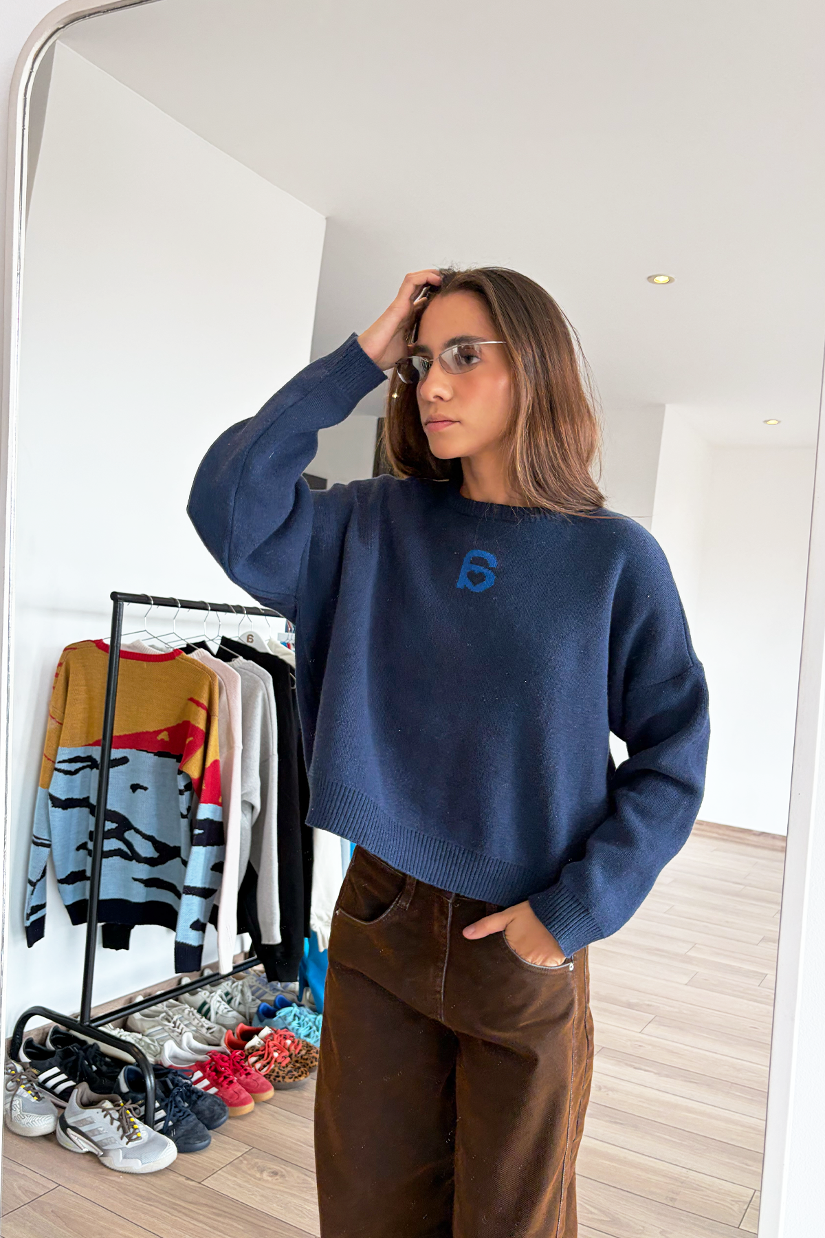 MONOGRAM SWEATER NAVY BLUE