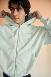 ZIP-UP HOODIE BABY BLUE
