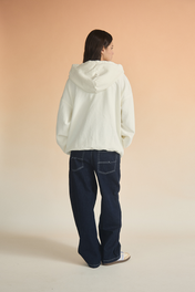 ZIP-UP HOODIE IVORY
