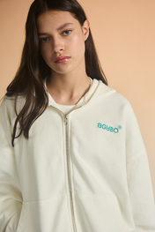 ZIP-UP HOODIE IVORY