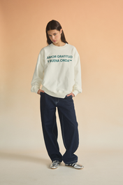 SIGNATURE LOGO CREWNECK IVORY