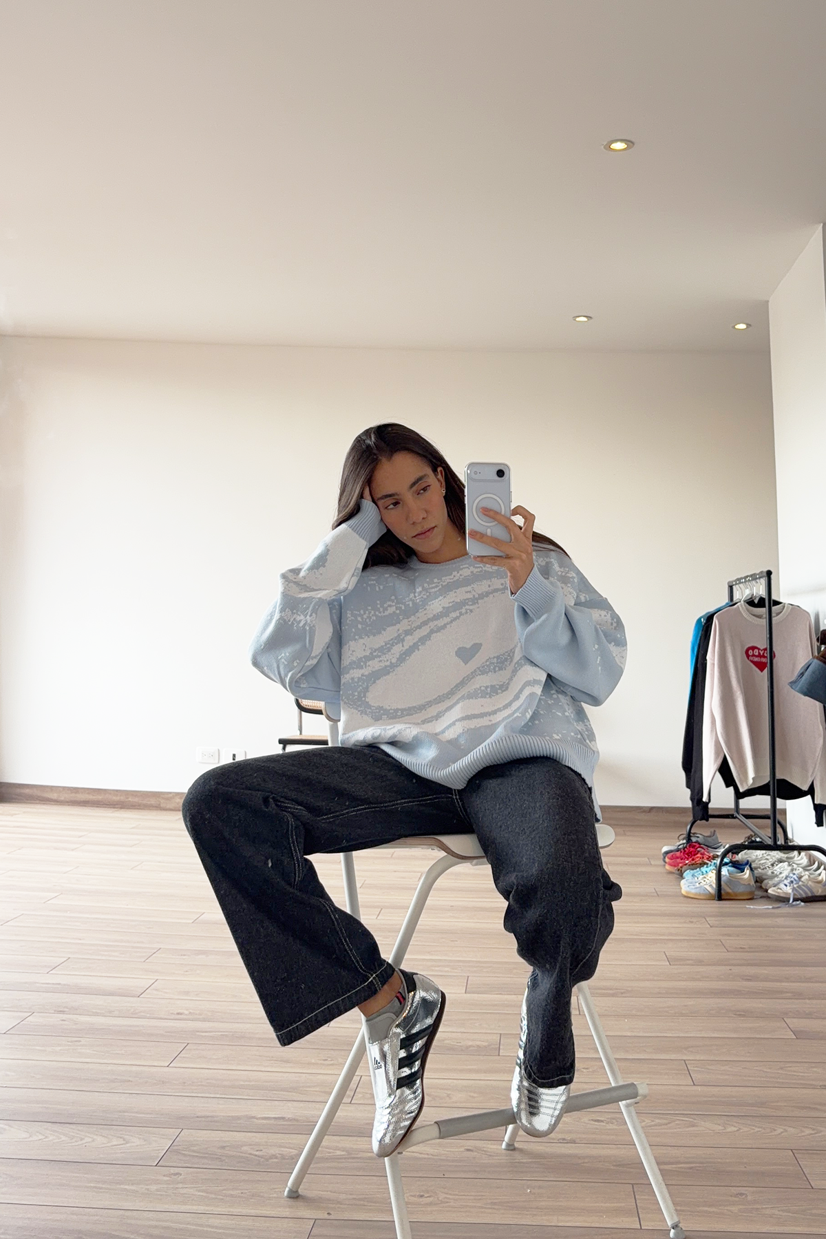 BLUE GALAXY KNIT SWEATER