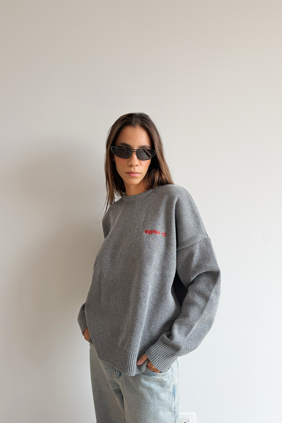 LOGO <3 SWEATER DARK GREY