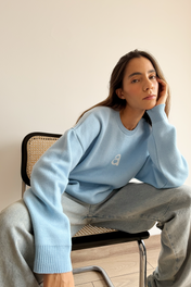 MONOGRAM SWEATER SKY BLUE