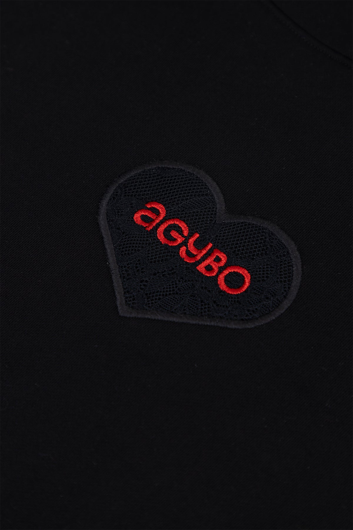 LACE LOGO HOODIE BLACK