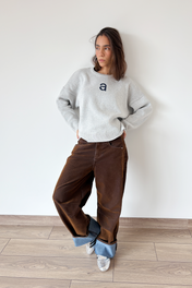 MONOGRAM SWEATER HEATHER GREY