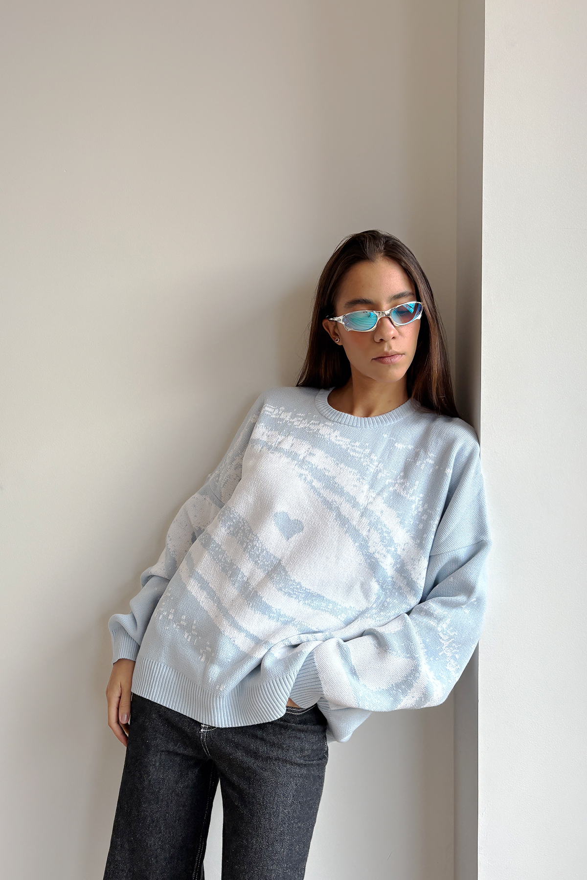 BLUE GALAXY KNIT SWEATER