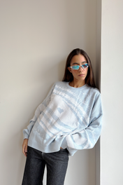 BLUE GALAXY KNIT SWEATER