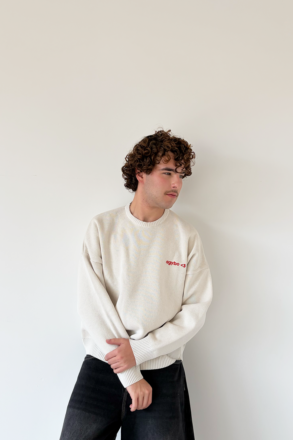 LOGO <3 SWEATER IVORY