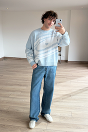 BLUE GALAXY KNIT SWEATER