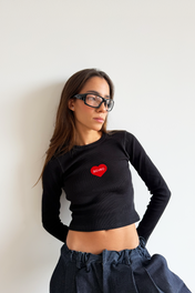 ICONIC LONG SLEEVE BLACK TANK TOP