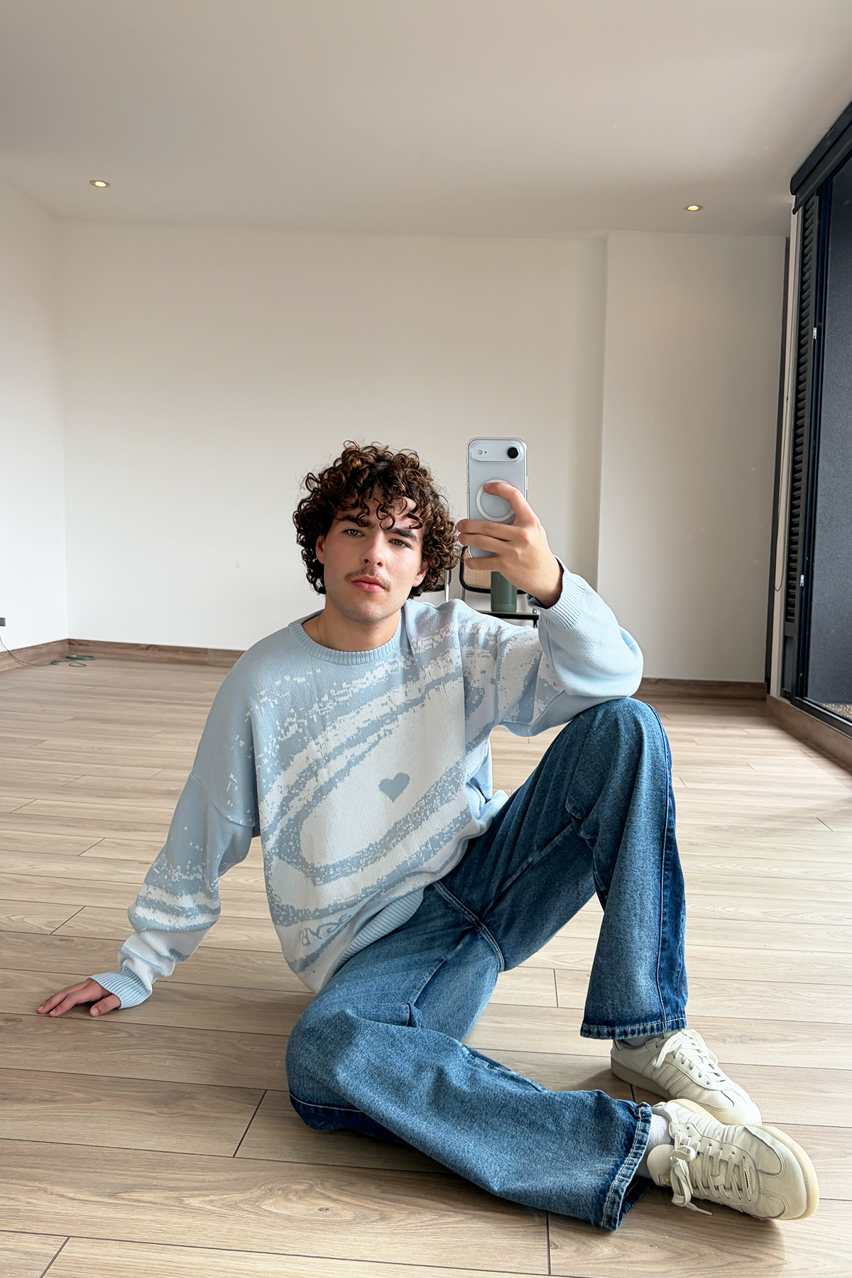 BLUE GALAXY KNIT SWEATER