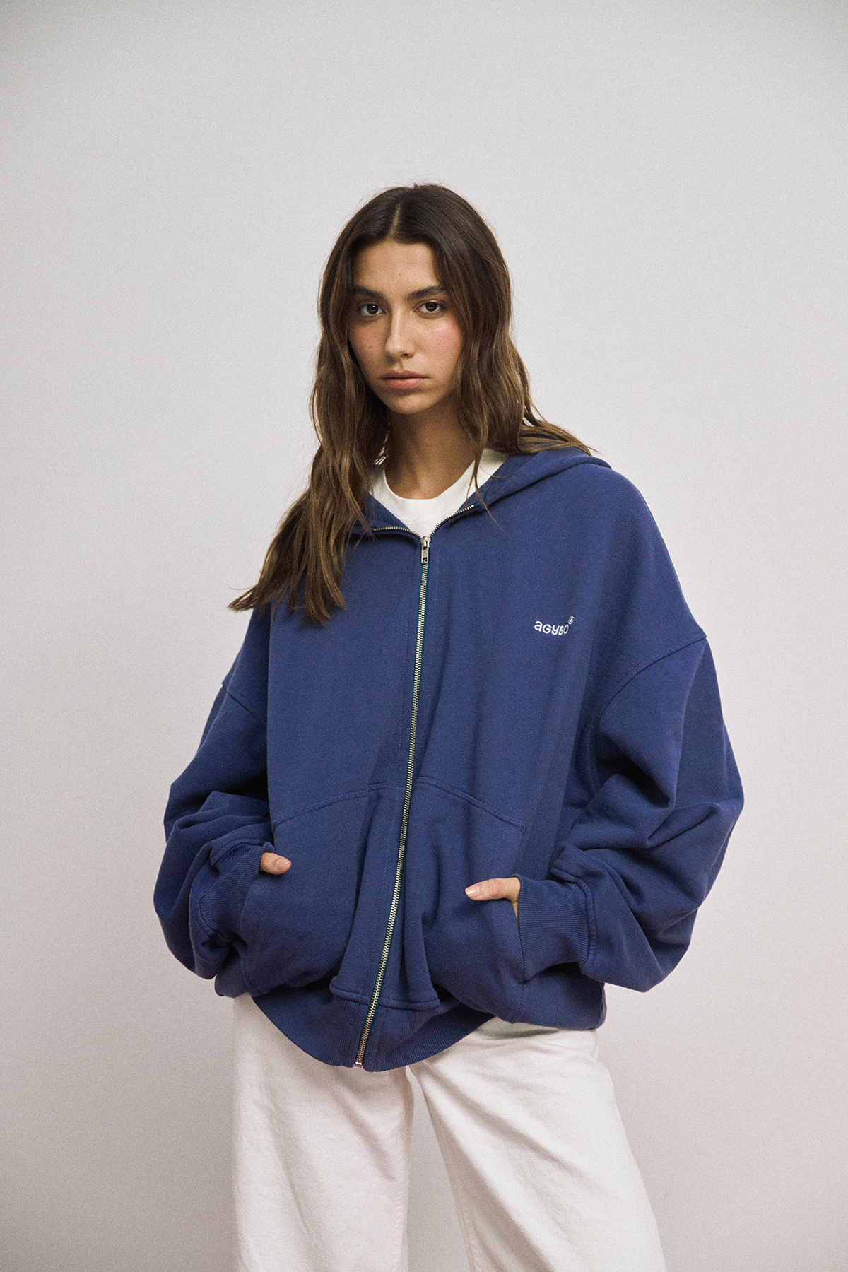 ZIP UP HOODIE NAVY