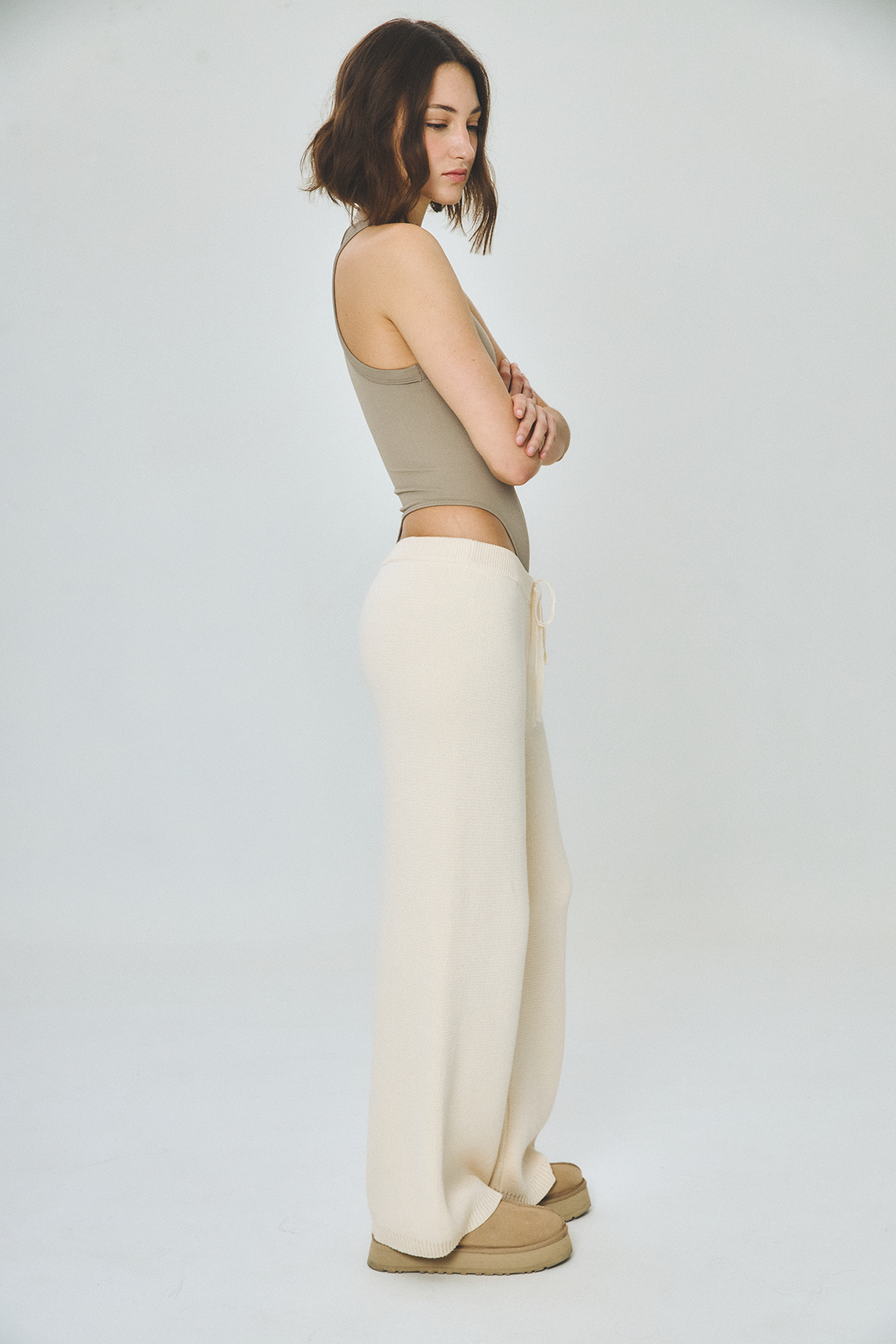 SMILEY RIB BODYSUIT GREY