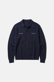 Waffle Knit Button Down Navy