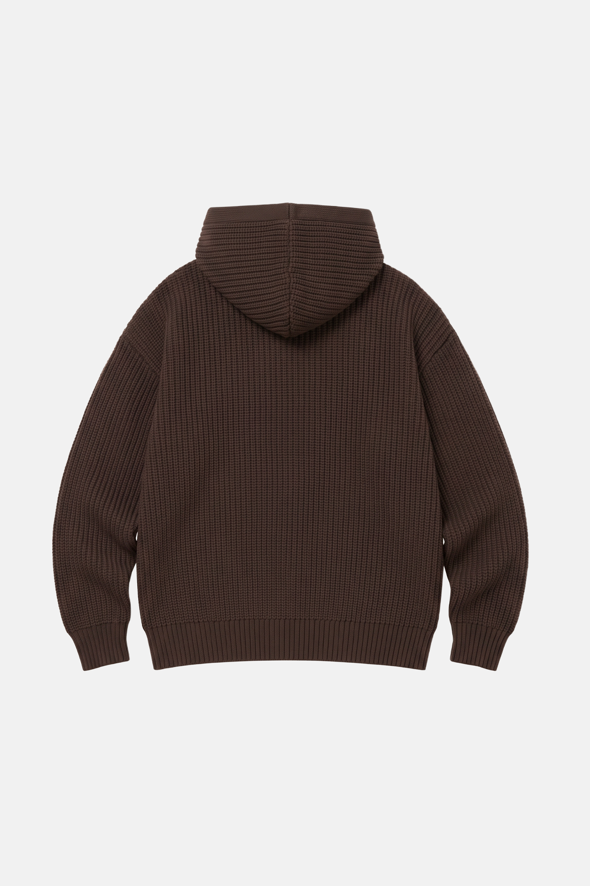 KNIT ZIP - UP HOODIE BROWN