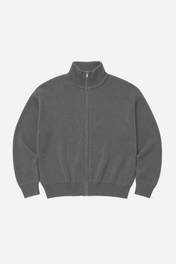 Funnel Neck Zip-Up Grey