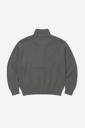 Funnel Neck Zip-Up Grey