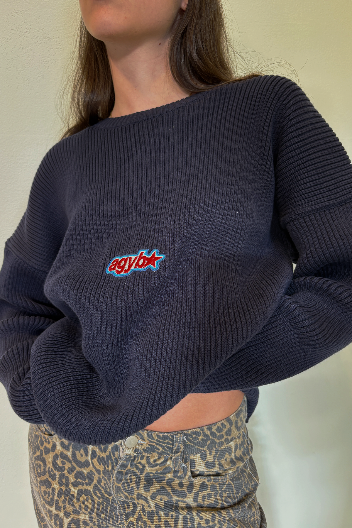 Starry Rib Sweater Navy