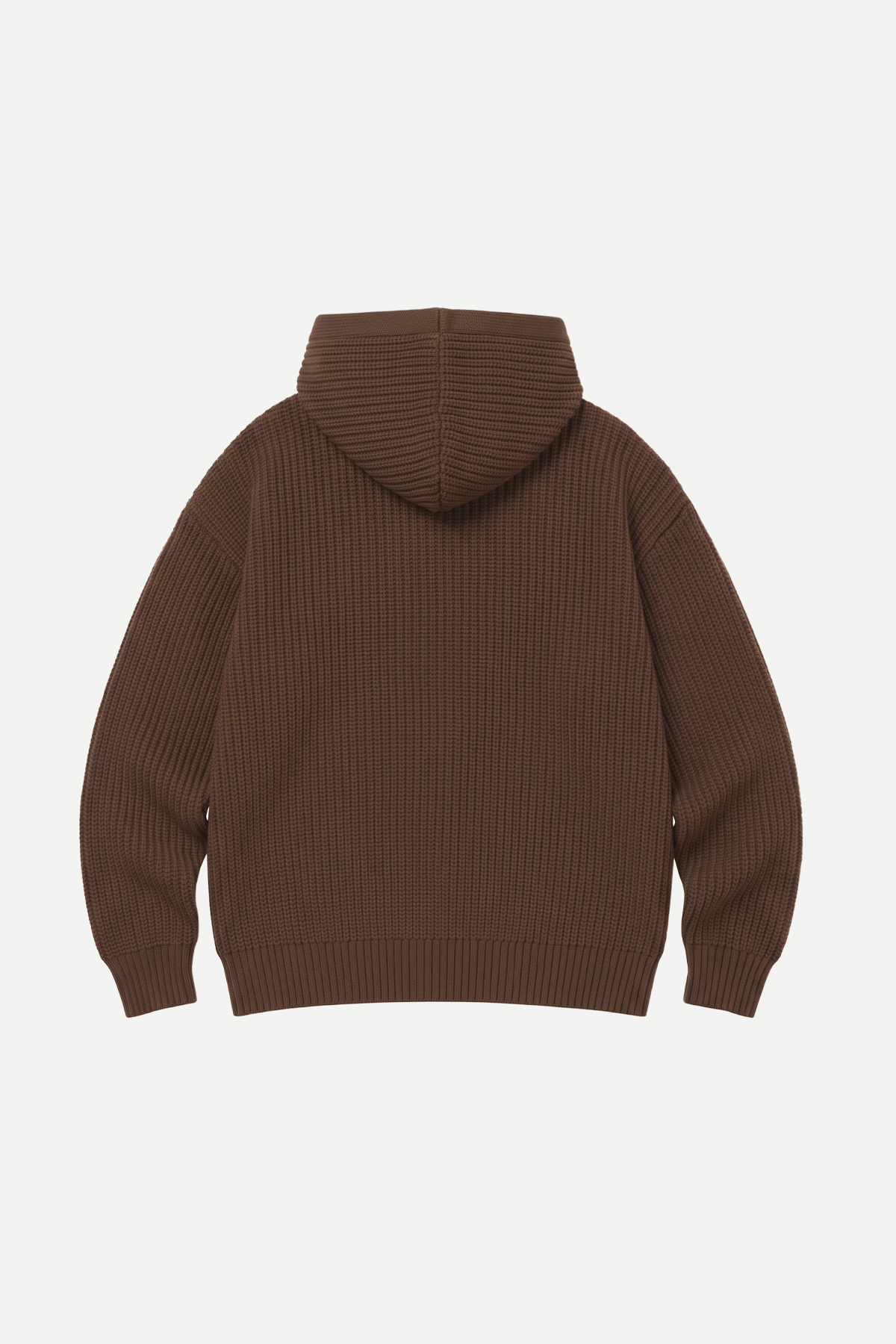 KNIT ZIP - UP HOODIE BROWN