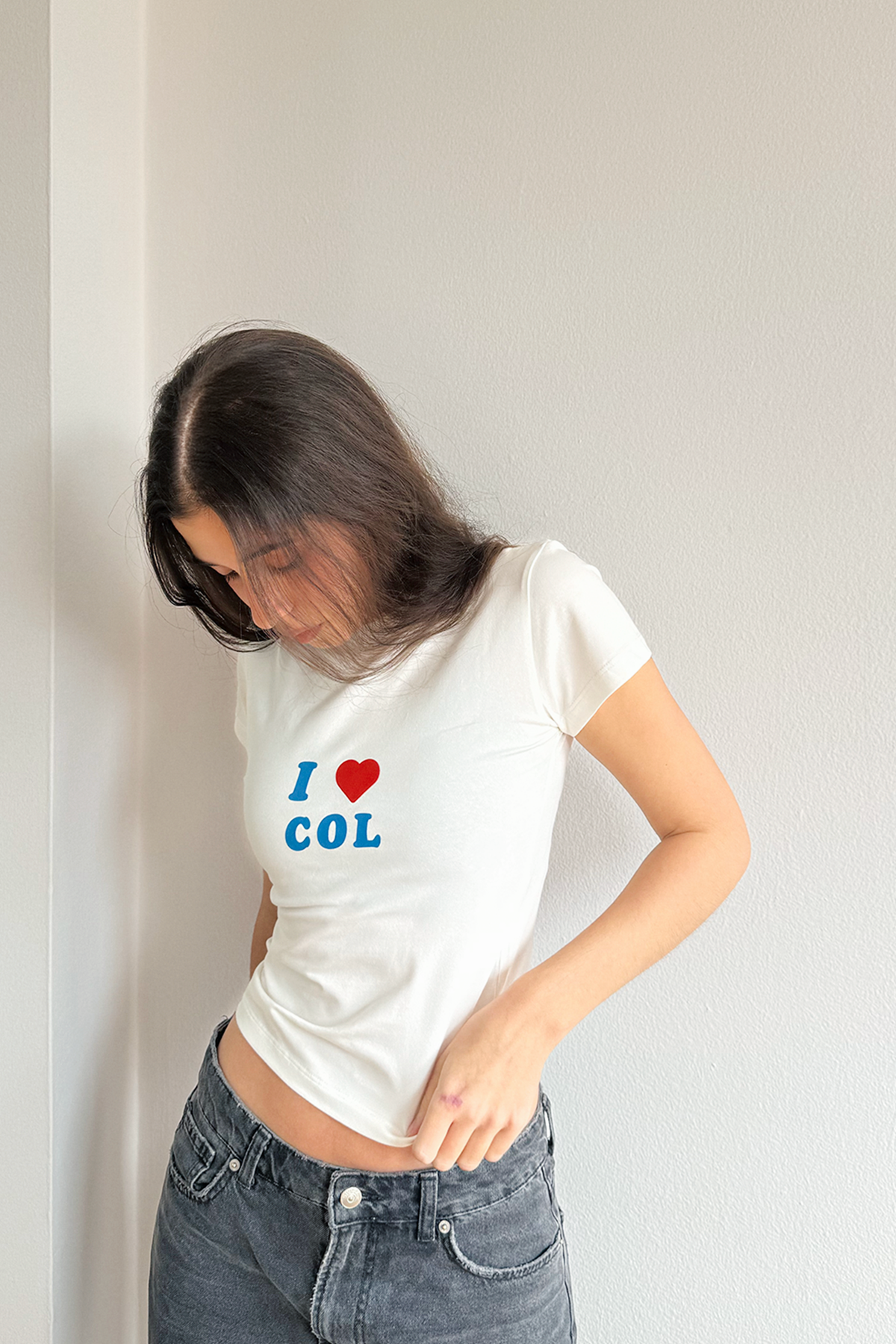 I <3 COL BABY TEE WHITE