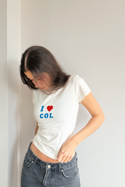 I <3 COL BABY TEE WHITE