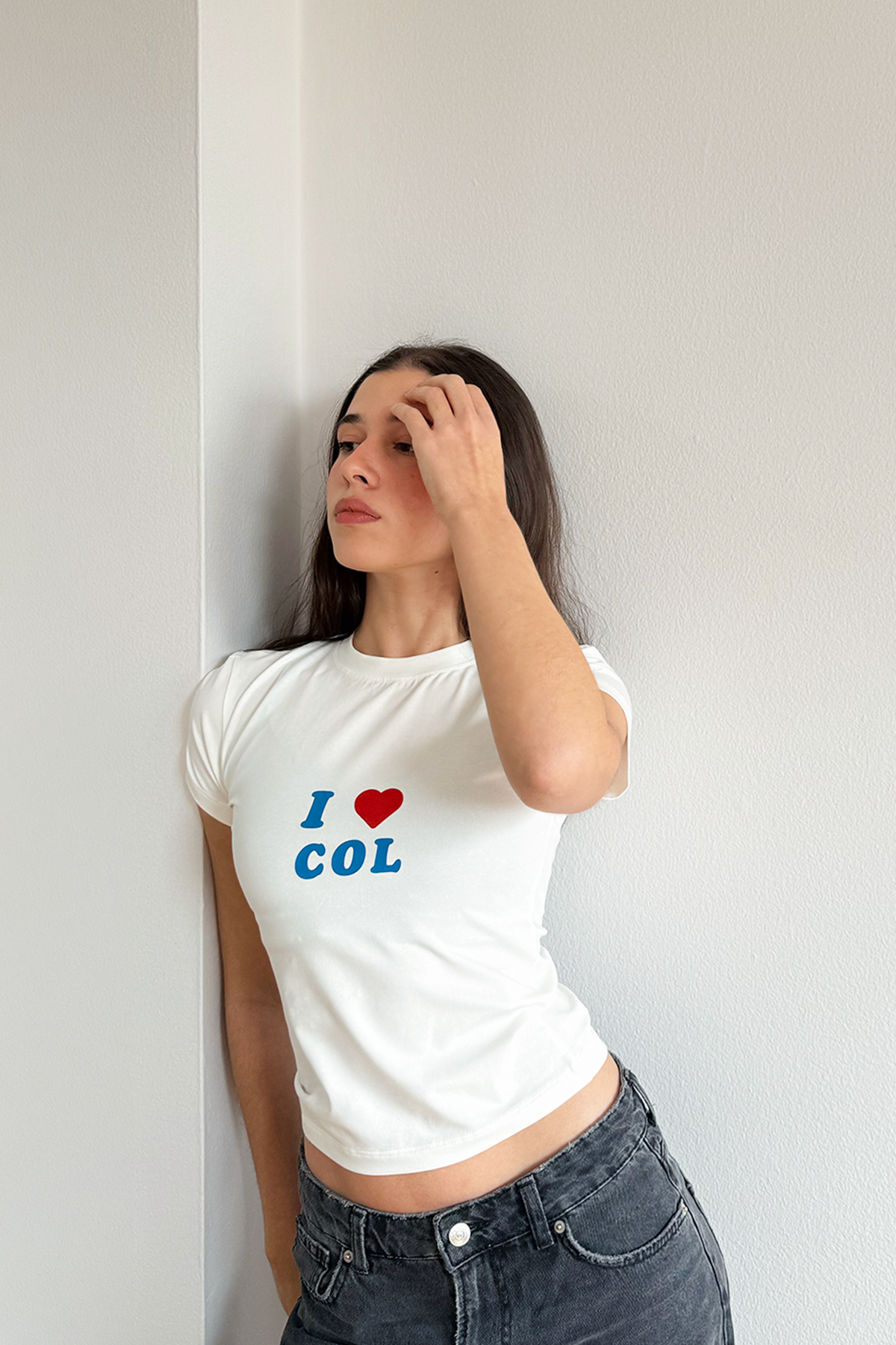 I <3 COL BABY TEE WHITE