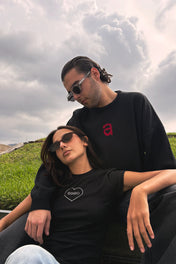 MONOGRAM SWEATER BLACK AND RED