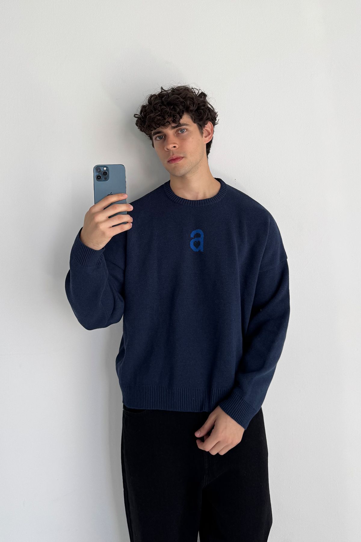 MONOGRAM SWEATER NAVY BLUE