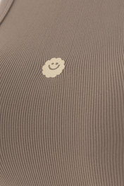 SMILEY RIB BODYSUIT GREY