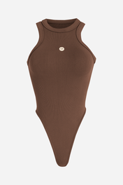 SMILEY RIB BODYSUIT CHOCOLATE