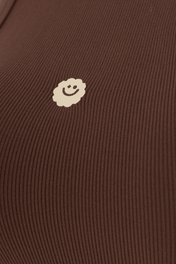 SMILEY RIB BODYSUIT CHOCOLATE