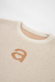 KNIT MONOGRAM SWEATER IVORY