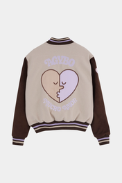 VARSITY LOVE BOMBER BROWN