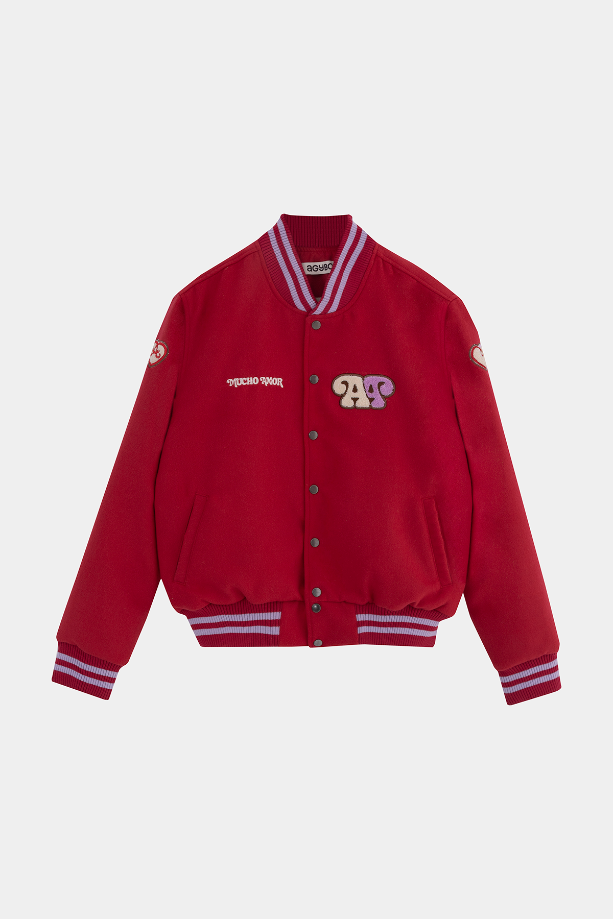 VARSITY LOVE BOMBER RED