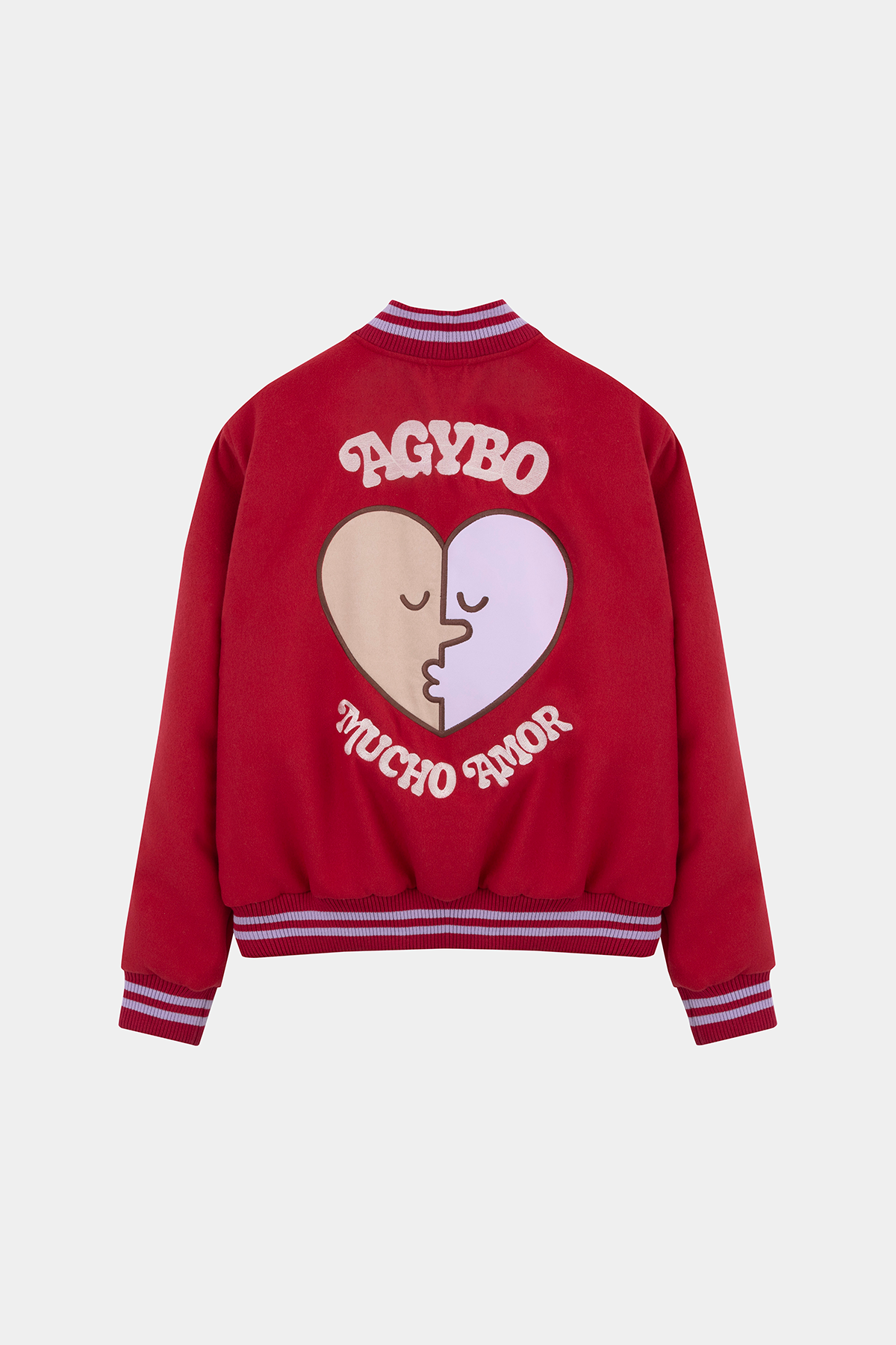 VARSITY LOVE BOMBER RED