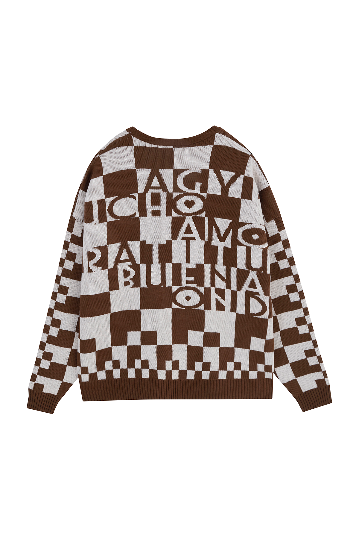 CHECKERED SWEATER BROWN