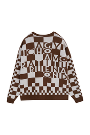 CHECKERED SWEATER BROWN