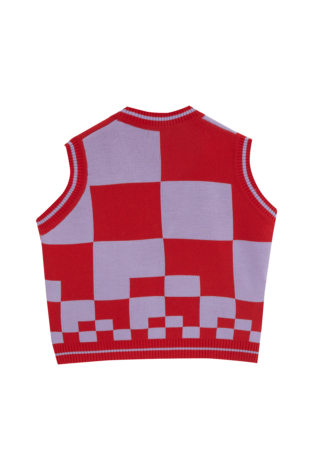 CHECKERED KNIT VEST