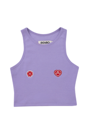 FLOWER TANK TOP LILAC