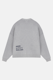 MONOGRAM SWEATER HEATHER GREY